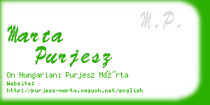 marta purjesz business card